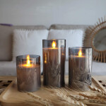 Battery Operated Candles with Timer Remote Glass Effect for Festival Wedding Home Decor