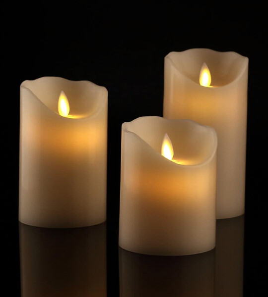 Antizer Flameless Candles Dripless Real Wax Pillars Realistic Dancing LED Flames