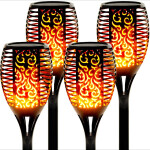 Solar Lights LED Waterproof Flickering Flames Torch Lights   For Outdoor
