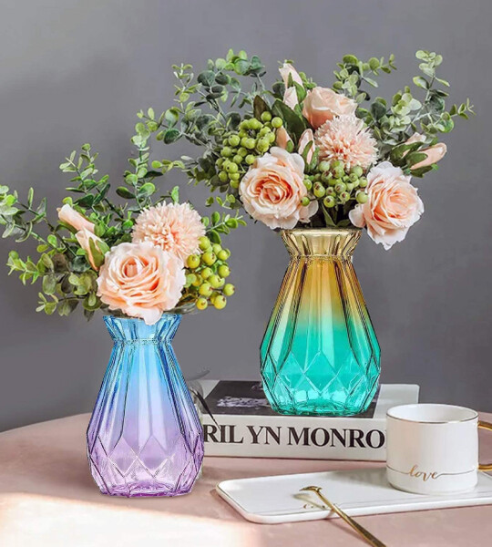 Glass Vase Modern Flower Vases for Rustic Home Decoration