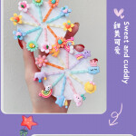 10 PcsSets Colorful Cartoon Flower Hairpins For Girls Kids Sweet Rainbow Candy Hair Clips Barrettes Headband Hair Access