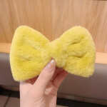 Soft Plush Fur Big Bowknot Hair Clips for Girls Kids Elegant Solid Rabbit Hairpins Hairgrips Barrettes Party Hair Access