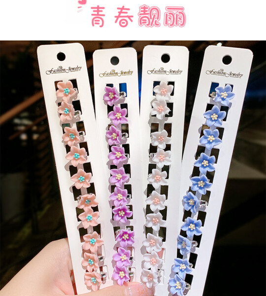 10Pcsset Small Flower Buckle Hair Claw Clamp Hairpins for Women Girls Fashion DIY Hair Styles Holder Hair Clip Hair Acce