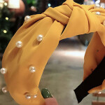 New Cross Knotted Pearl Headbands For Women Girls Solid Wide Beads Turban Twist Hairbands Bezel Head Hoop Hair Accessori