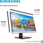 HP 24mh FHD Monitor - Computer Monitor with 23.8-Inch IPS Display (1080p) - Built-In Speakers and VESA Mounting - Height