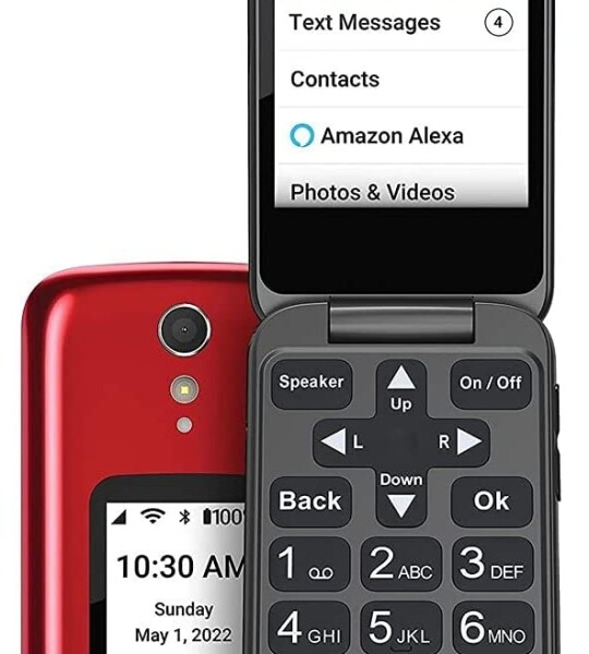 Jitterbug Flip2 Cell Phone for Seniors Red