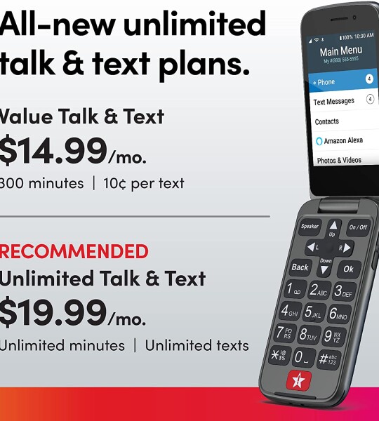 Jitterbug Flip2 Cell Phone for Seniors Red