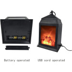 Fireplace Lantern Battery Operated USB Operated  Timer Included Tabletop For Decor Indoor Or Outdoor