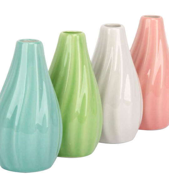 Small Ceramic Flower Vase Set for Home Decor Living Room, OfficeTable and Wedding