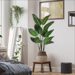 Artificial Plants Fake Banana Leaf Plant Travelers Palm Tree Potted  for Home Decor