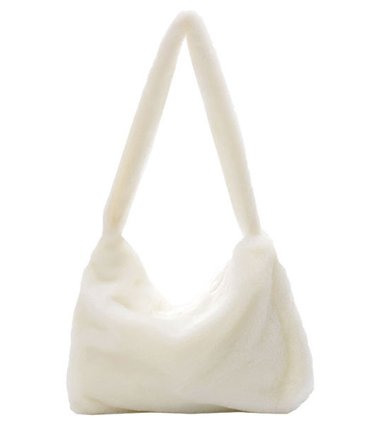 INS Fashion Plush Soft Crossbody Bags Small Underarm Shoulder Fluffy Lady Shoulder Handbags Female Simple Totes for Women