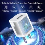[Apple MFi Certified] iPhone Charger, Veetone 2 Pack USB Power Wall Fast Charger Travel Plug with Lightning to USB.