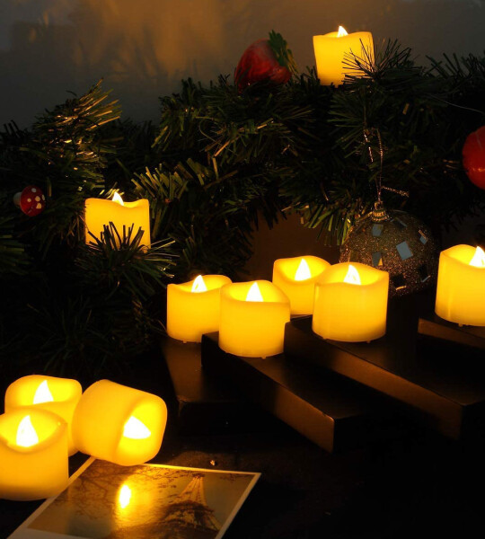 Flameless Candles, Realistic Flickering Votive Candle Tea Light Battery Operated For Home Decor