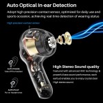 TOZO NC2 Hybrid Active Noise Cancelling Wireless Earbuds, in-Ear Detection Headphones, IPX6 Waterproof