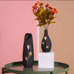 Black Ceramic Vases Sets Flower Vase Sets for Home Decoration