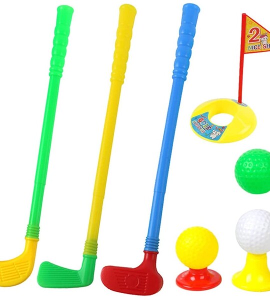 ORZIZRO Plastic Golf Clubs, Educational Golf Toys Sets for Toddlers Kids, Sturdy & Multi-Colored …
