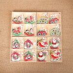 12pcs Christmas Wooden Pendant Merry Christmas Decorations for Home 2021 Cristmas Ornament Xmas Navidad Gift Happy New
