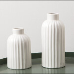 White Ceramic Vase Glaze Finish Flower Vases Home Decoration