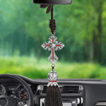 Car Pendant Crystal Diamond Jesus Cross Car Decoration