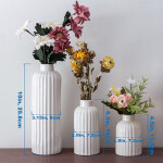 White Ceramic Vase Glaze Finish Flower Vases Home Decoration