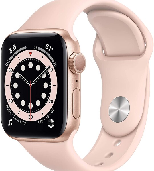 Apple Watch Series 6 (GPS, 40mm) - Gold Aluminum Case with Pink Sand Sport Band (Renewed)