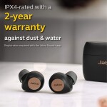 Jabra Elite 85t True Wireless Bluetooth Earbuds, Copper Black – Advanced Noise-Cancelling Earbuds with Superior Sound
