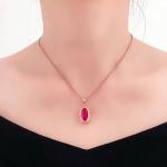 585 Purple Gold Plated 14K Rose Gold Palace Style Ruby Jewelry Set – Light Luxury Earrings Ring Necklace for Women.