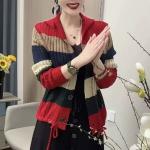 Women's Fashion All-Match Patchwork Knit Cardigan – Autumn Winter Casual Loose Hollow Out Button Sweaters Lady Y2K Tops.