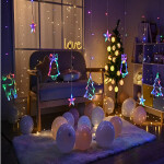 LED Deer Star Moon Curtain Light 220V 110V Christmas Garland String Fairy Lights Outdoor For Home Wedding Party New Year