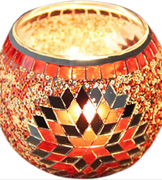 Handmade Romantic Glass Tealight Candle Holder for Party Decor