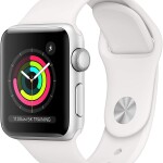 (Refurbished) Apple Watch Series 3 (GPS, 38MM) - Silver Aluminum Case with White Sport Band