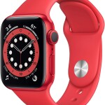 Apple Watch Series 6 (GPS, 40mm) - Red Aluminum Case with Red Sport Band (Renewed)