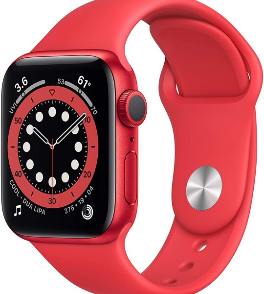 Apple Watch Series 6 (GPS, 40mm) - Red Aluminum Case with Red Sport Band (Renewed)
