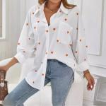 Outside Women's Casual Printed Love Loose Shirt.