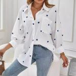 Outside Women's Casual Printed Love Loose Shirt.