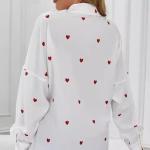 Outside Women's Casual Printed Love Loose Shirt.