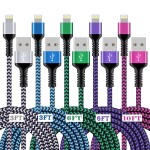 USB Lightning to USB A Cable, 5Pack Fast Charge Nylon Braided Apple Cords, Original MFI Certified Chip Power Adapter Lin
