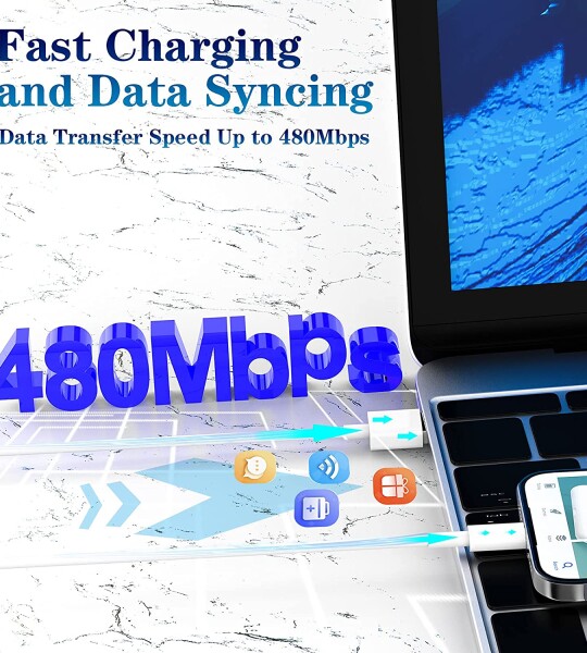 [Apple MFi Certified] iPhone Charger, Veetone 2 Pack USB Power Wall Fast Charger Travel Plug with Lightning to USB.