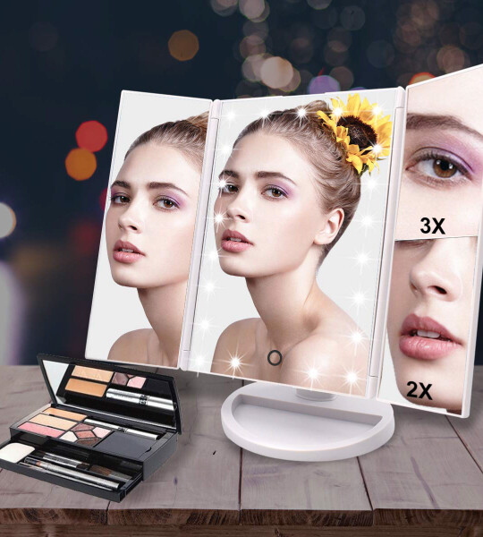 Lighted Makeup Mirror with 21 LED Lights For Home Decor