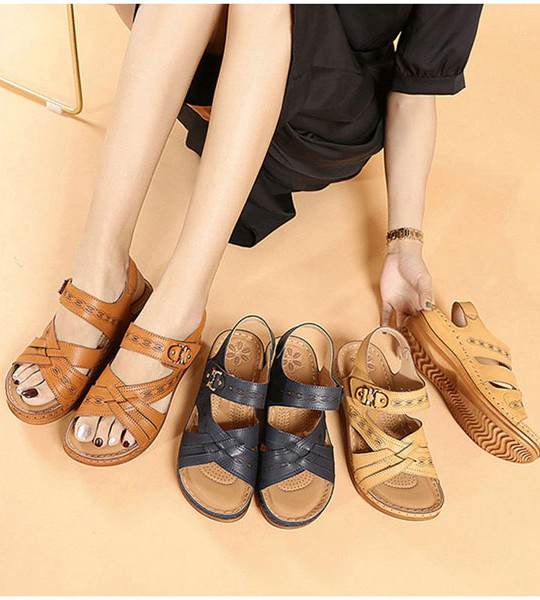 Women Casual Hook Loop Soft Wedge Shoes