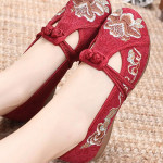 Cresfimix Mocasines Mujer Women Cute Black Light Weight Floral Ballet Shoes Lady Casual Buckle Strap Anti Skid Dance Sho