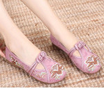 Cresfimix Mocasines Mujer Women Cute Black Light Weight Floral Ballet Shoes Lady Casual Buckle Strap Anti Skid Dance Sho