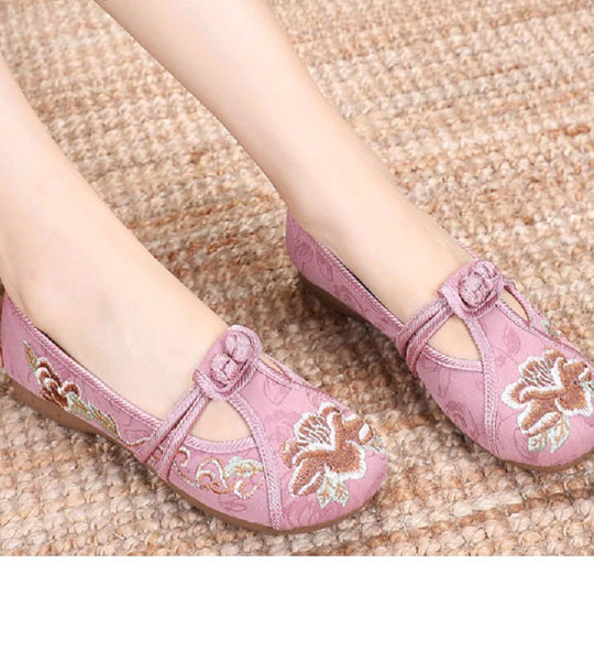 Cresfimix Mocasines Mujer Women Cute Black Light Weight Floral Ballet Shoes Lady Casual Buckle Strap Anti Skid Dance Sho