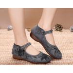 Cresfimix Mocasines Mujer Women Cute Black Light Weight Floral Ballet Shoes Lady Casual Buckle Strap Anti Skid Dance Sho