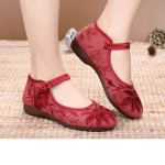 Cresfimix Mocasines Mujer Women Cute Black Light Weight Floral Ballet Shoes Lady Casual Buckle Strap Anti Skid Dance Sho