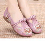 Cresfimix Mocasines Mujer Women Cute Black Light Weight Floral Ballet Shoes Lady Casual Buckle Strap Anti Skid Dance Sho