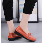 women flat loafers leather shoes