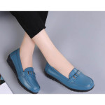 women flat loafers leather shoes