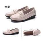 women flat loafers leather shoes