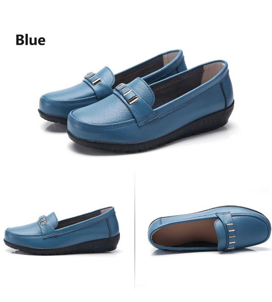 women flat loafers leather shoes